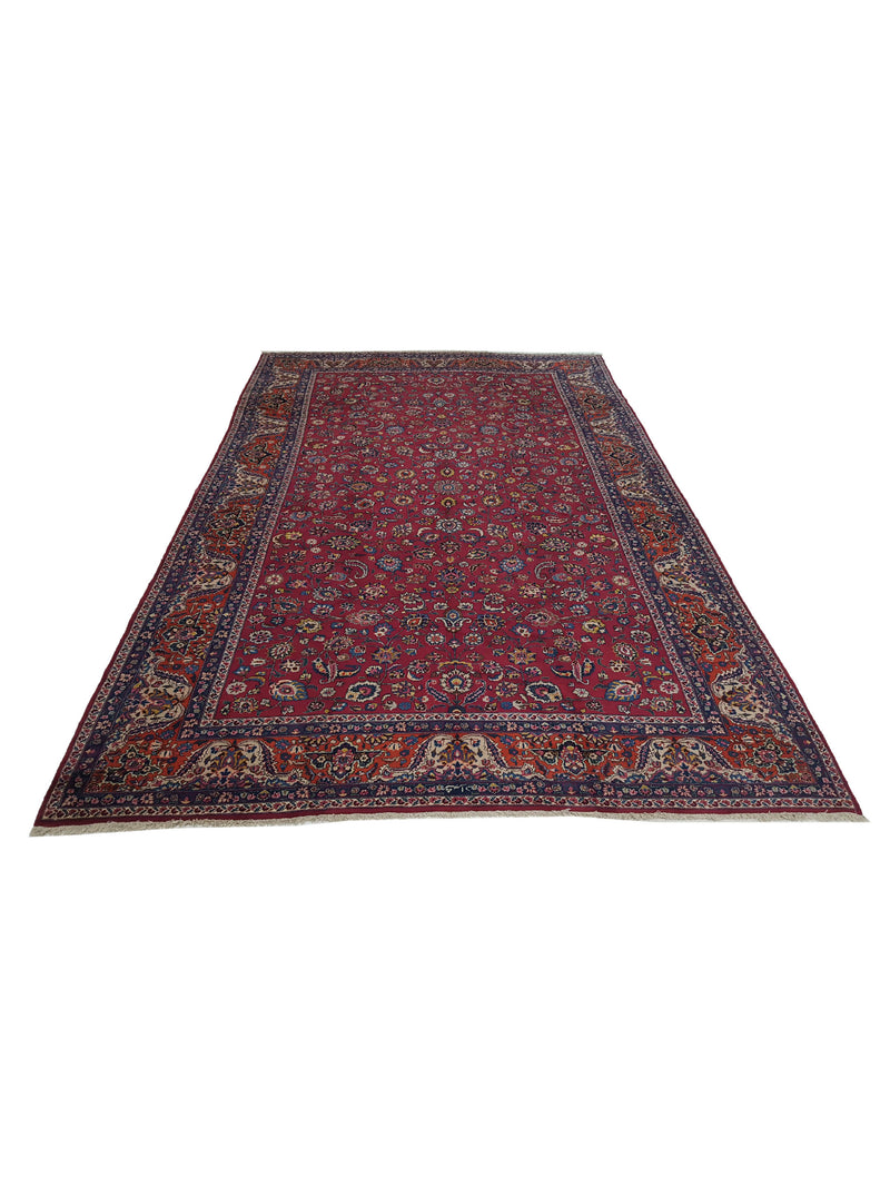 Pacific Mashad 27749 Burgundy Rust Traditional Semi Antique Rug