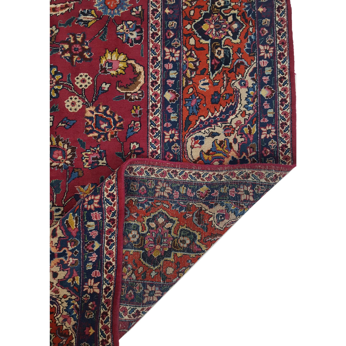 Pacific Mashad 27749 Burgundy Rust Traditional Semi Antique Rug