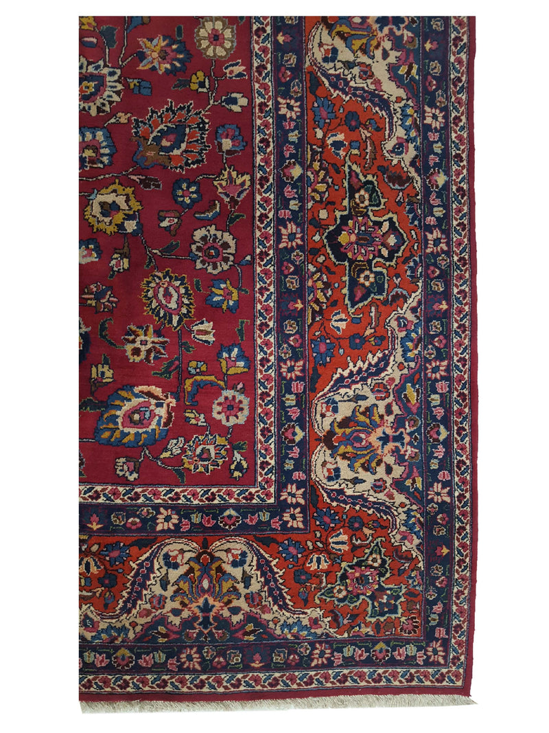 Pacific Mashad 27749 Burgundy Rust Traditional Semi Antique Rug
