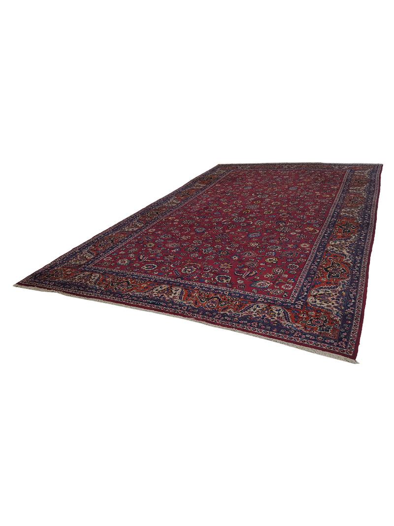 Pacific Mashad 27749 Burgundy Rust Traditional Semi Antique Rug