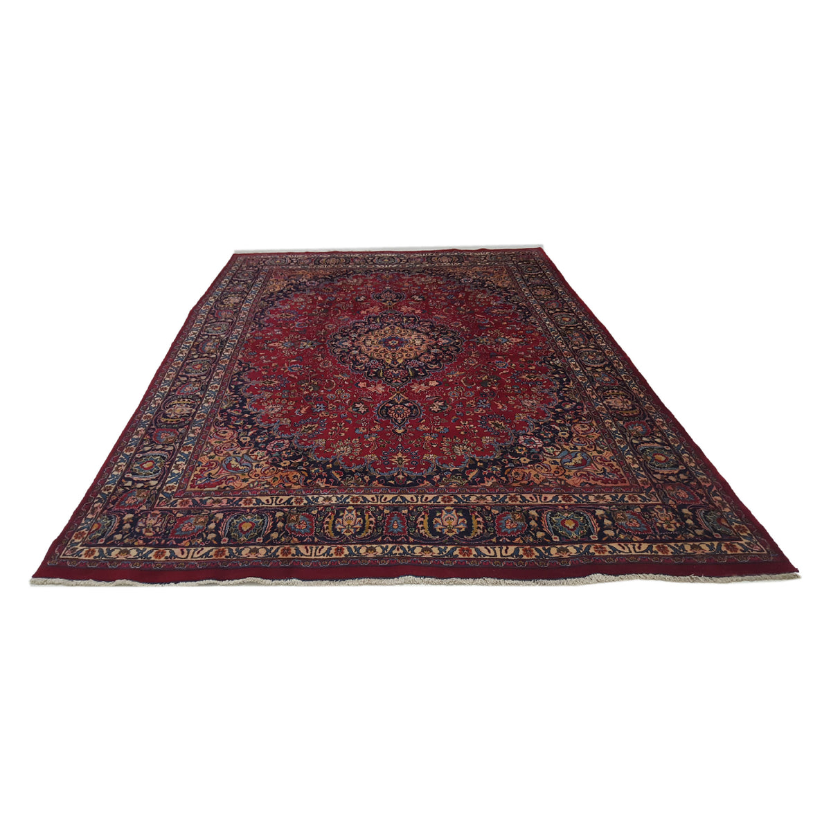 Pacific Mashad 27751 Burgundy Navy Traditional Semi Antique Rug