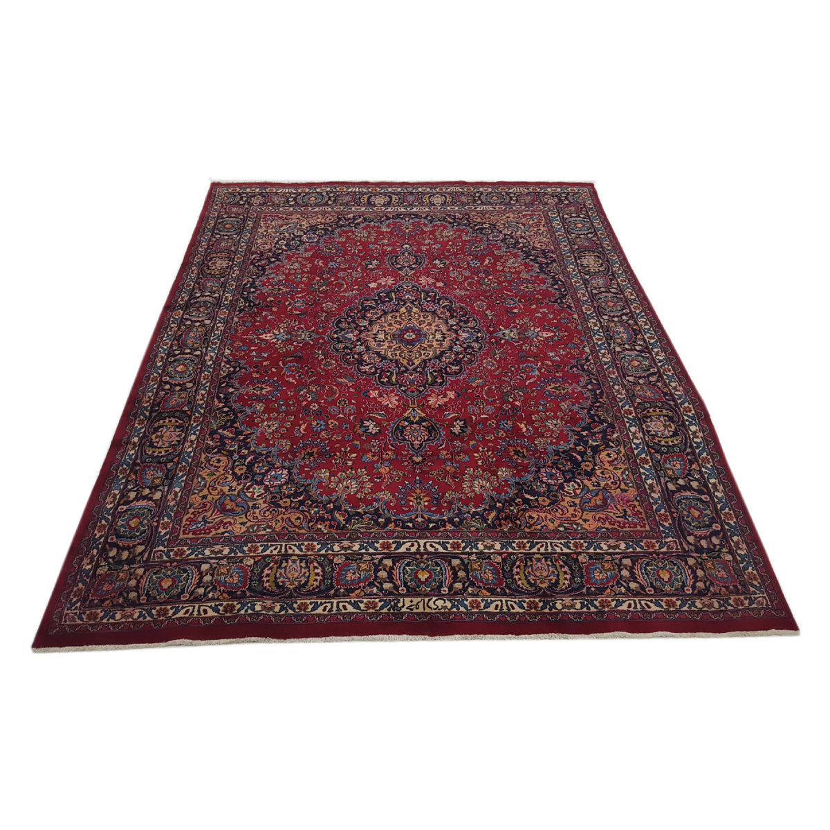 Pacific Mashad 27751 Burgundy Navy Traditional Semi Antique Rug