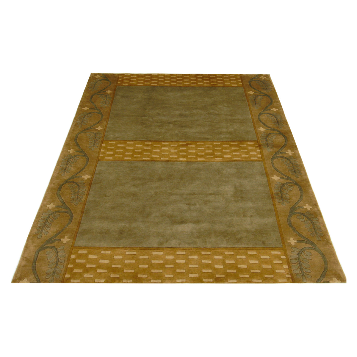Pacific Tranquality 27963 Gold Green Modern Hand Knotted Rug