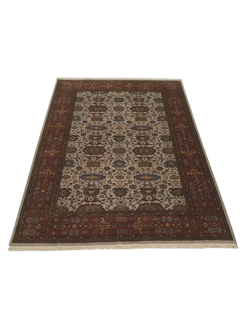 Pacific Tribal 27994 Ivory Rust Traditional Hand Knotted Rug