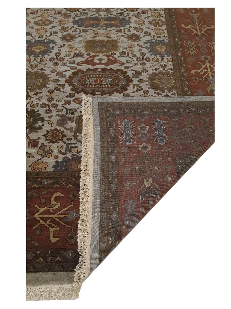 Pacific Tribal 27994 Ivory Rust Traditional Hand Knotted Rug