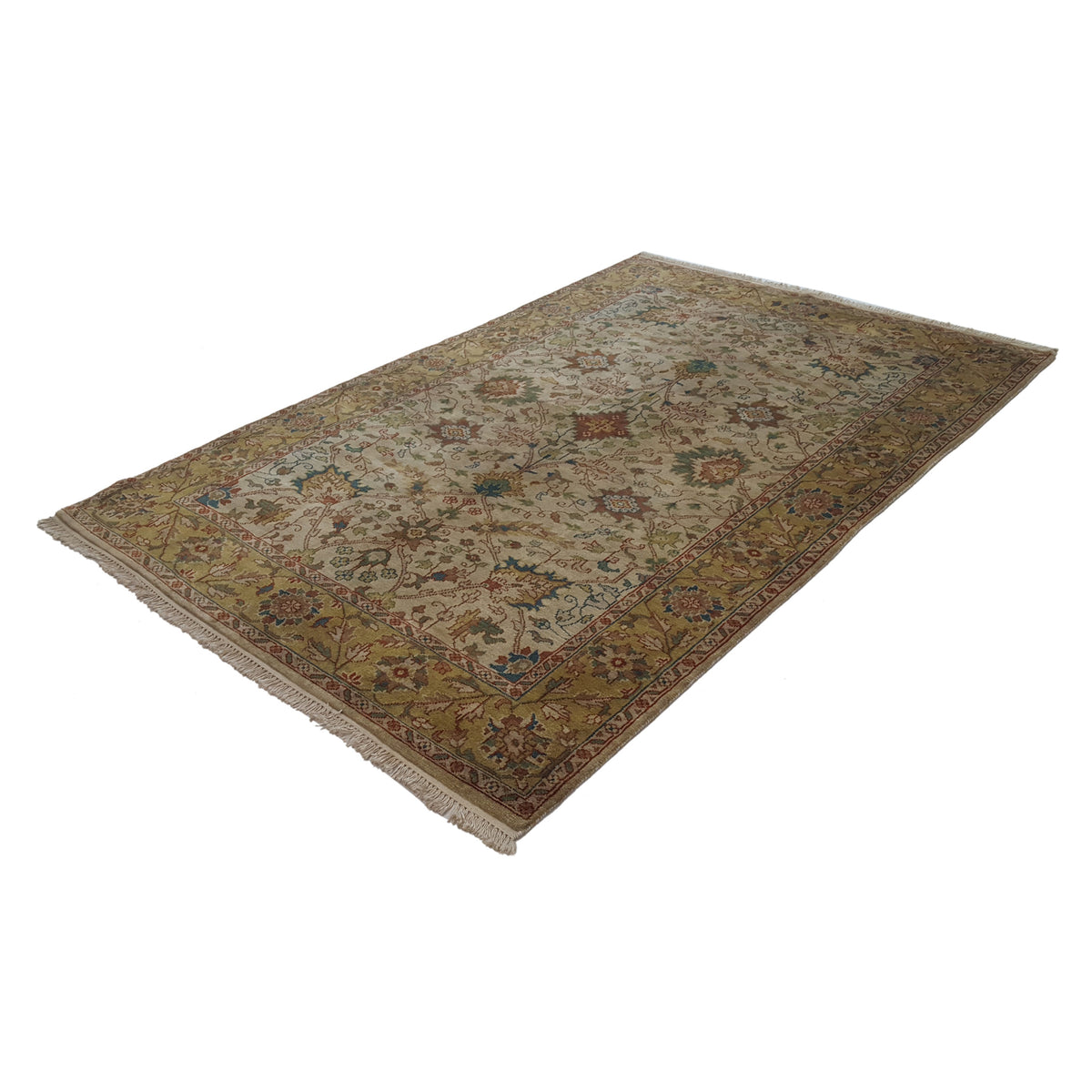 Pacific Tribal 28067 Beige Gold Traditional Hand Knotted Rug