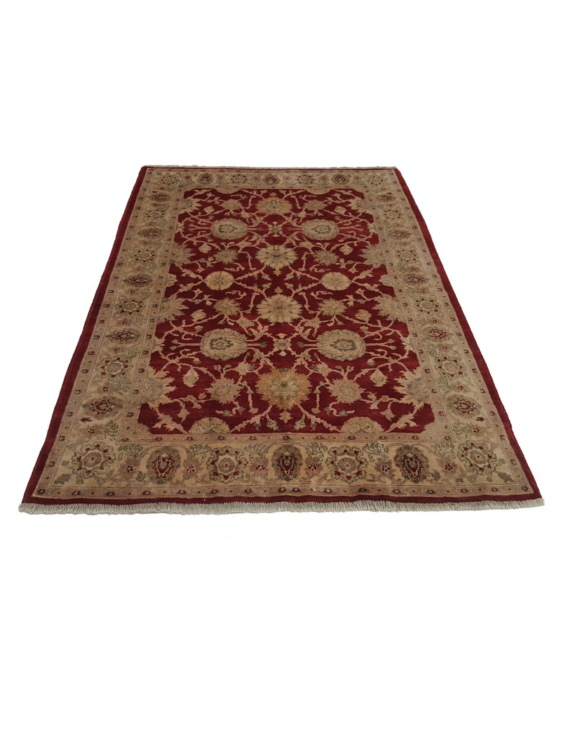 Pacific Ziegler 28090 Red Ivory Transitional Hand Knotted Rug
