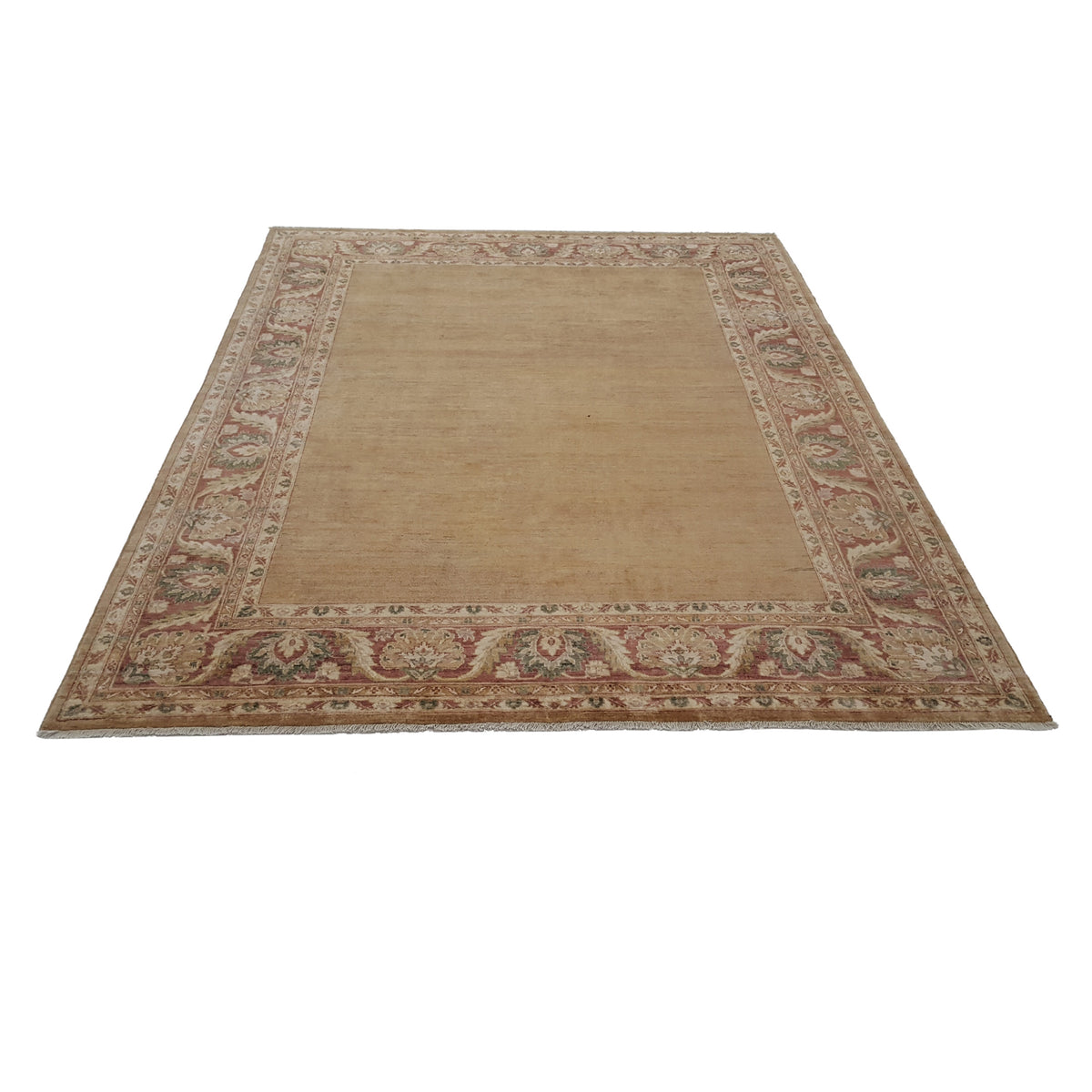 Pacific Ziegler 28108 Gold Burgundy Transitional Hand Knotted Rug