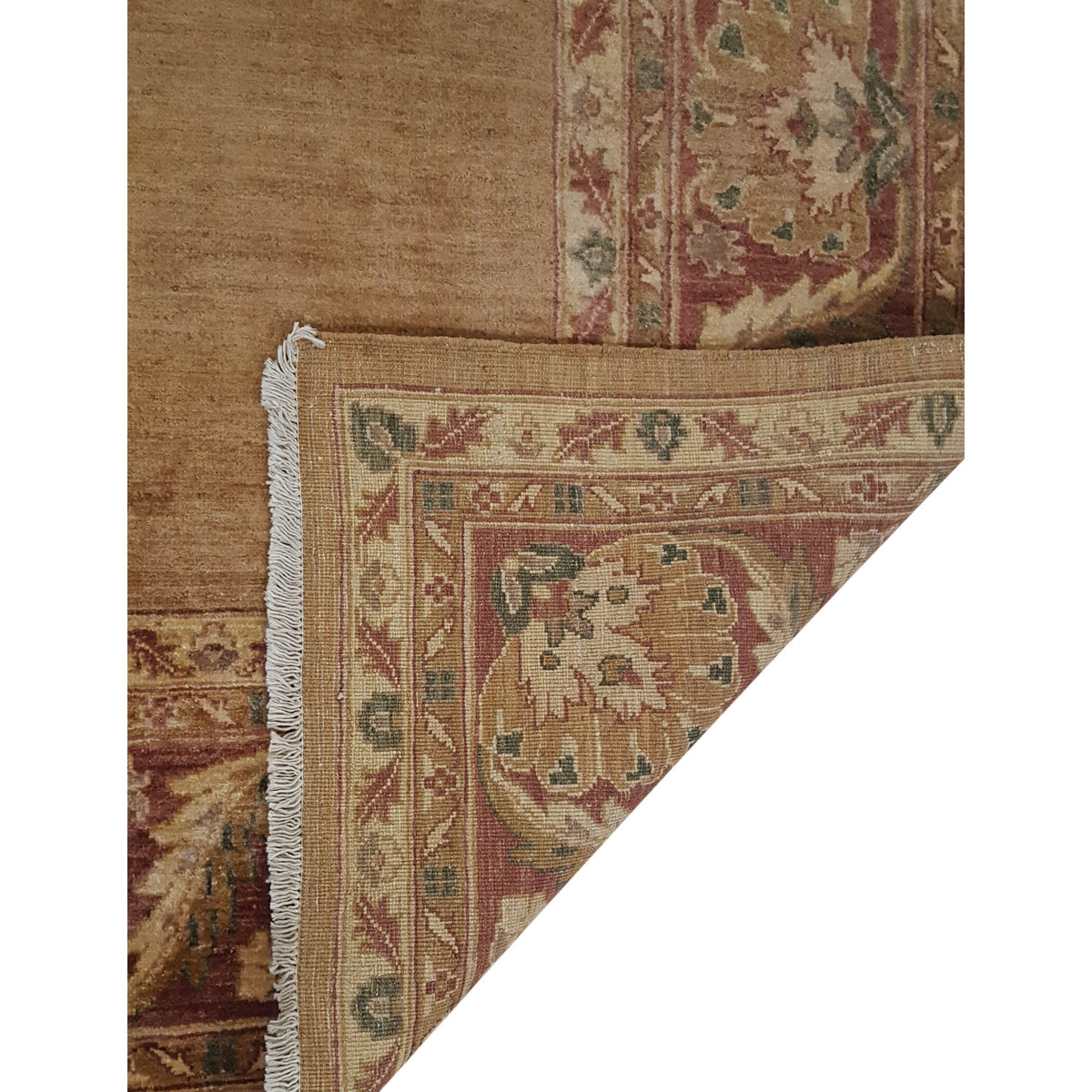 Pacific Ziegler 28108 Gold Burgundy Transitional Hand Knotted Rug