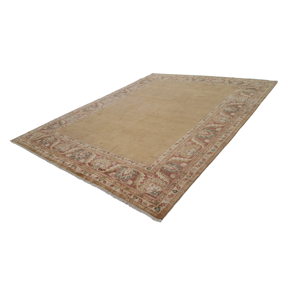 Pacific Ziegler 28108 Gold Burgundy Transitional Hand Knotted Rug