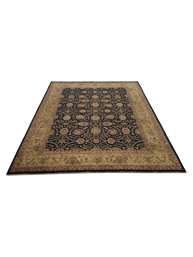 Pacific Serene 28490 Black Gold Traditional Hand Knotted Rug