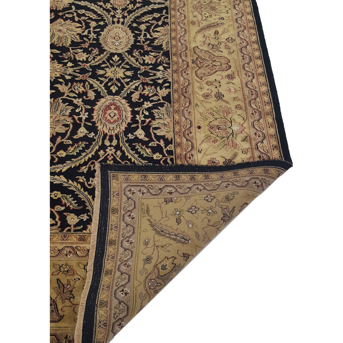 Pacific Serene 28490 Black Gold Traditional Hand Knotted Rug