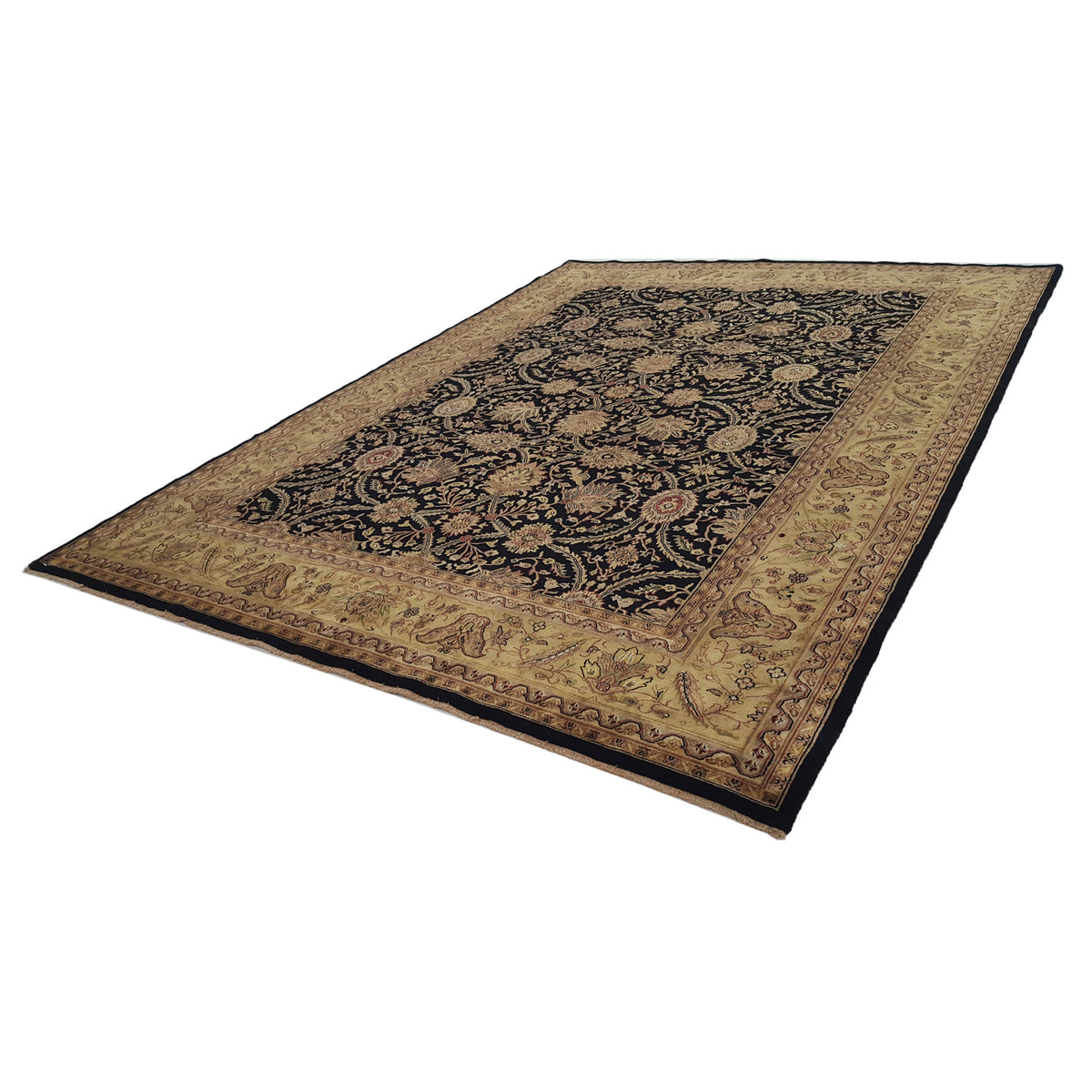 Pacific Serene 28490 Black Gold Traditional Hand Knotted Rug