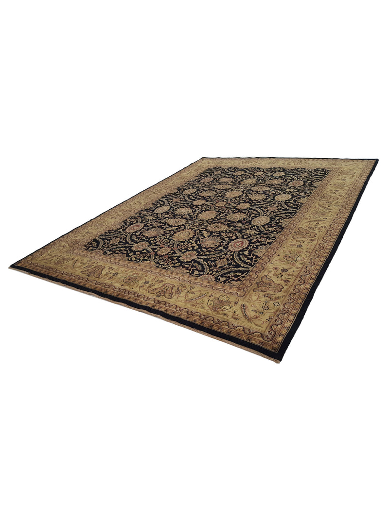 Pacific Serene 28490 Black Gold Traditional Hand Knotted Rug