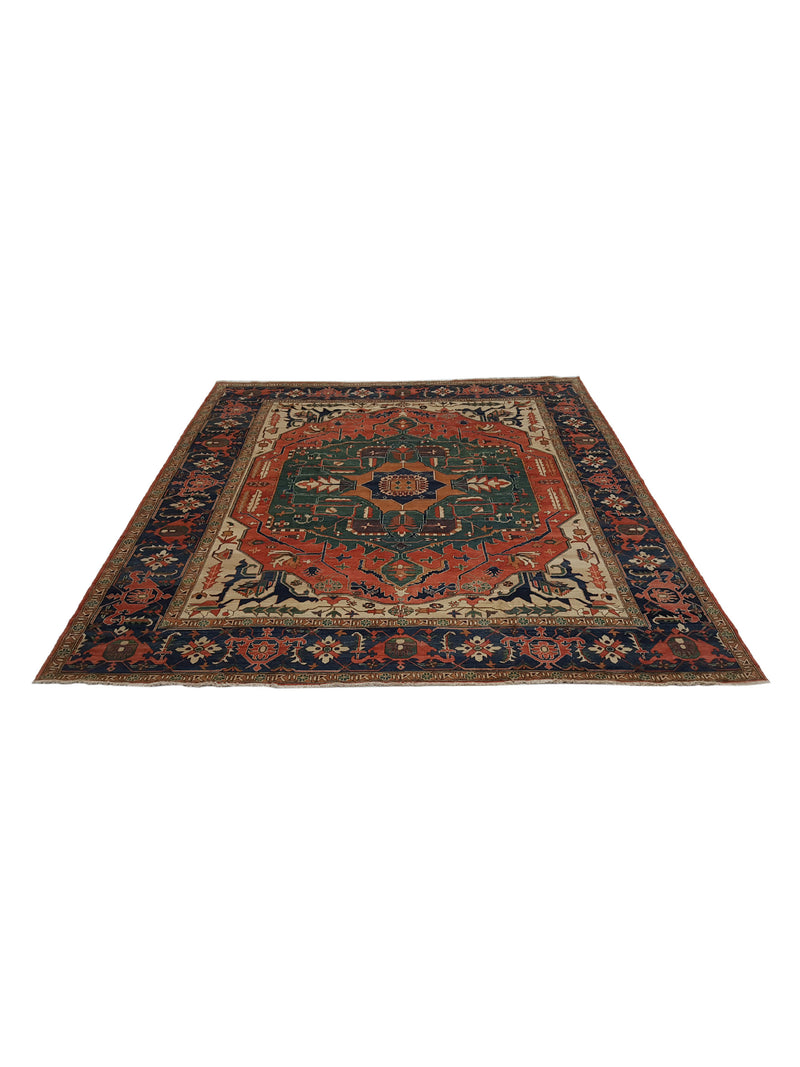 Pacific Ziegler 28543 Multi Navy Traditional Hand Knotted Rug