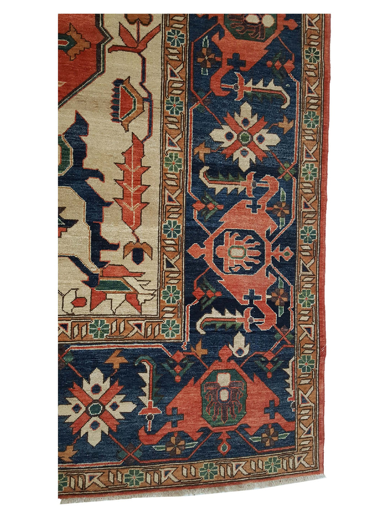 Pacific Ziegler 28543 Multi Navy Traditional Hand Knotted Rug