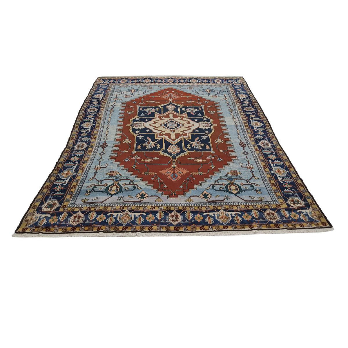 Pacific Serapi 28786 Navy Gold Traditional Hand Knotted Rug