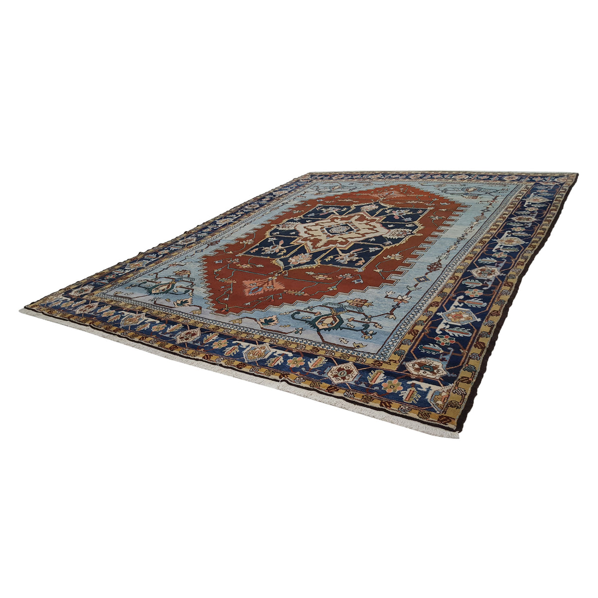 Pacific Serapi 28786 Navy Gold Traditional Hand Knotted Rug