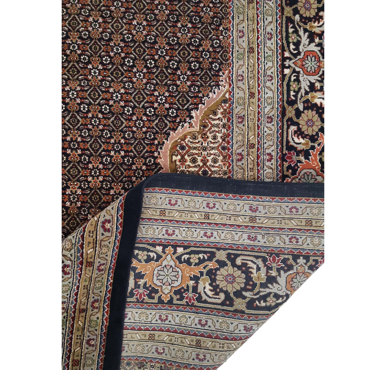 Pacific Mahi Bijar 28791 Black Black Traditional Hand Knotted Rug