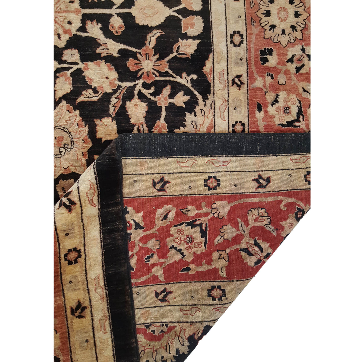 Pacific Ziegler 28803 Black Red Transitional Hand Knotted Rug