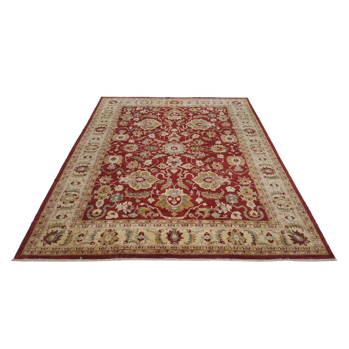 Pacific Ziegler 28830 Red Ivory Transitional Hand Knotted Rug