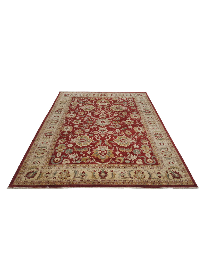 Pacific Ziegler 28830 Red Ivory Transitional Hand Knotted Rug