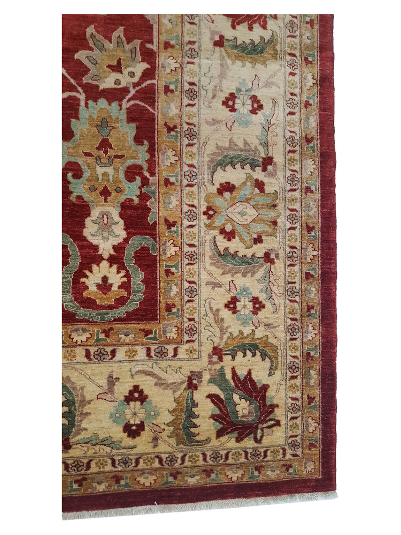 Pacific Ziegler 28830 Red Ivory Transitional Hand Knotted Rug