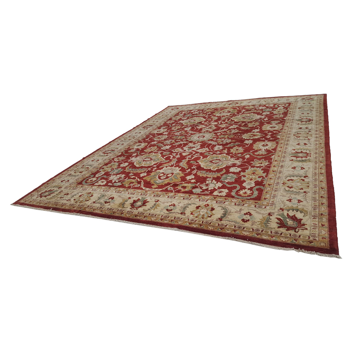 Pacific Ziegler 28830 Red Ivory Transitional Hand Knotted Rug