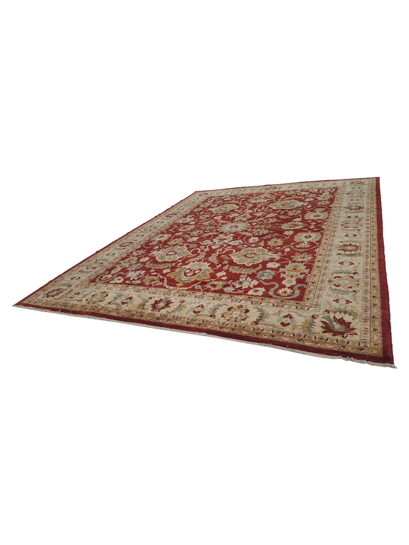 Pacific Ziegler 28830 Red Ivory Transitional Hand Knotted Rug