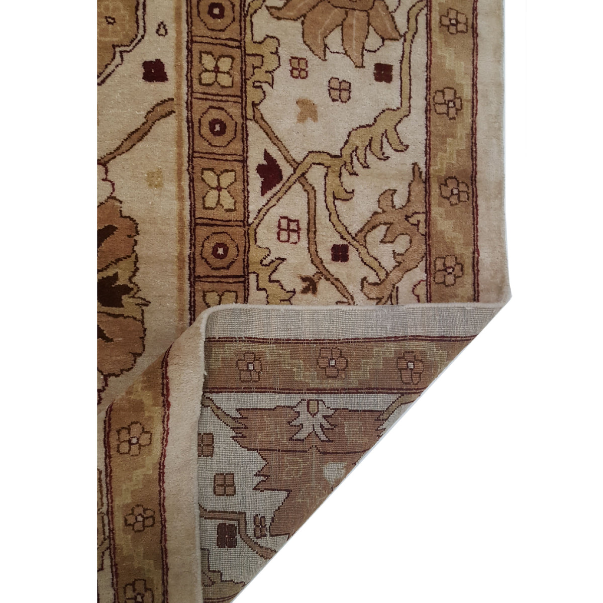 Pacific Agra 28842 Ivory Tan Traditional Hand Knotted Rug