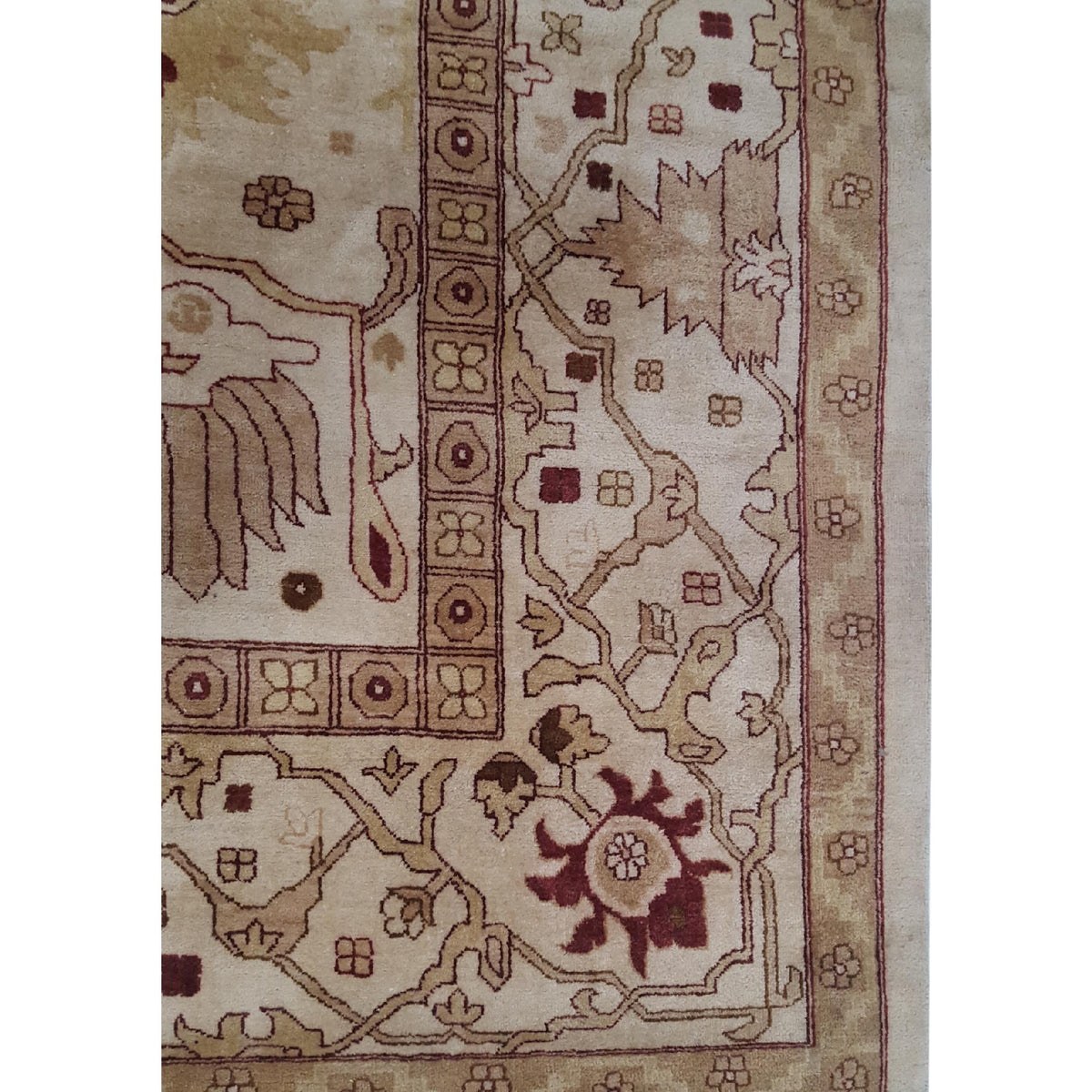 Pacific Agra 28842 Ivory Tan Traditional Hand Knotted Rug