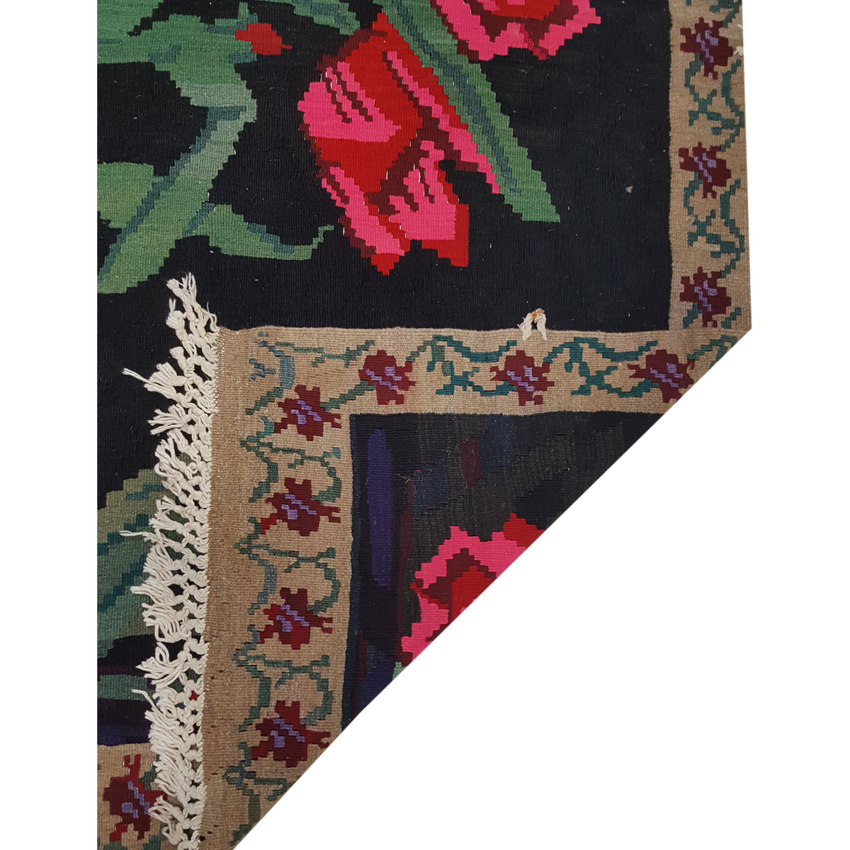 Pacific Besebrian 28964 Black Multi Kilim Hand Knotted Rug