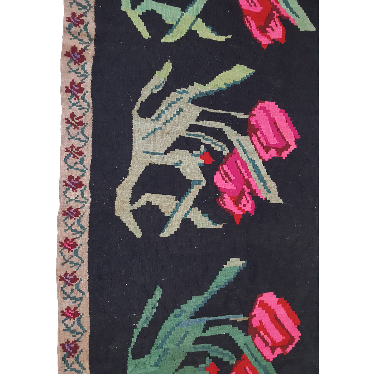 Pacific Besebrian 28964 Black Multi Kilim Hand Knotted Rug