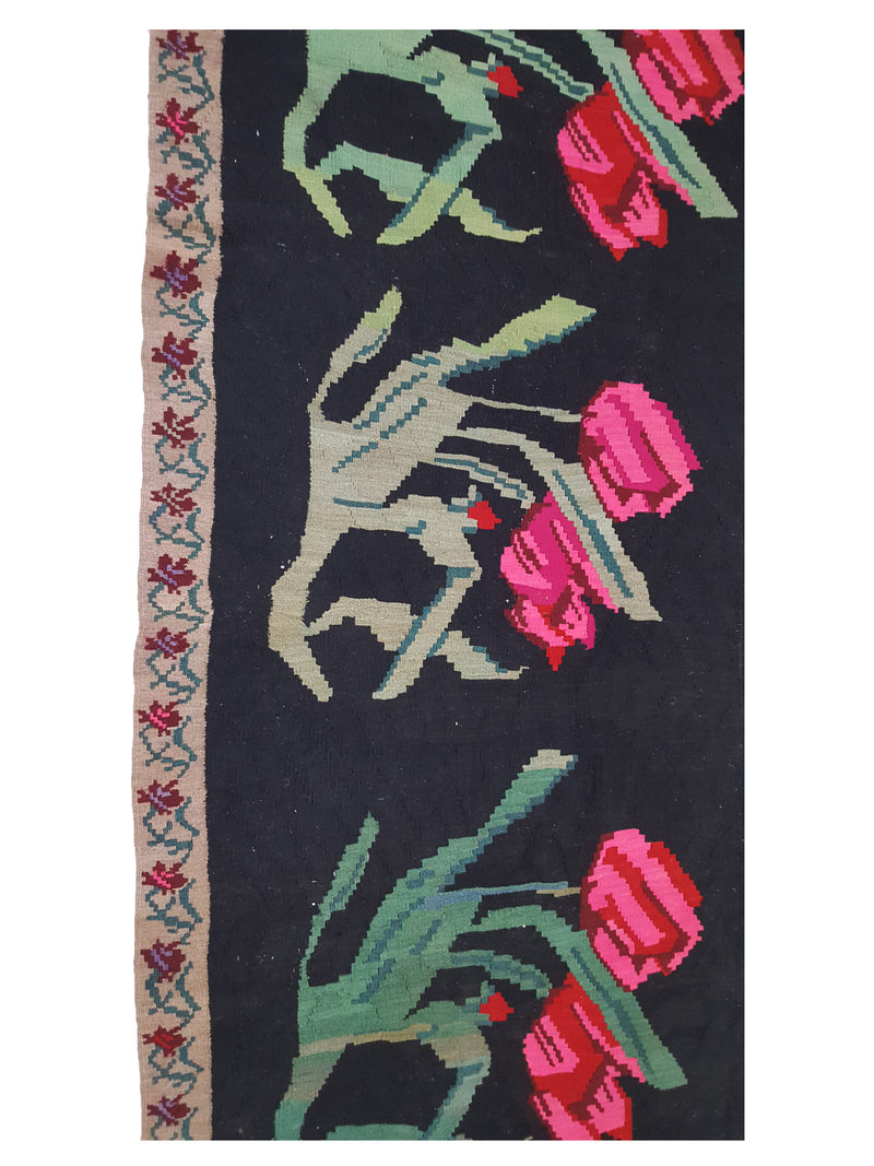 Pacific Besebrian 28964 Black Multi Kilim Hand Knotted Rug