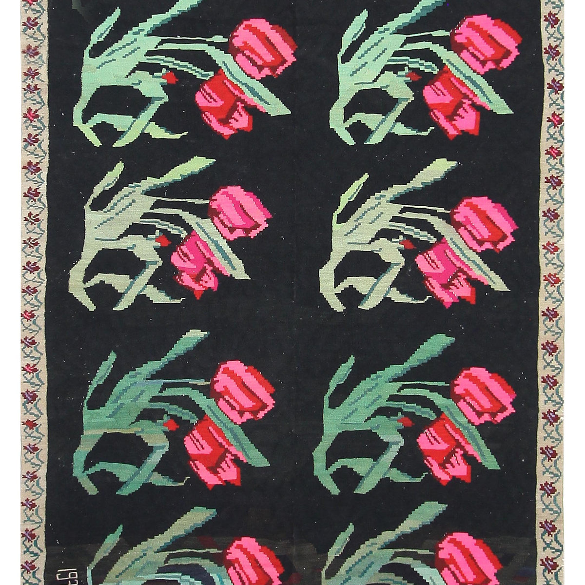 Pacific Besebrian  Black Multi Kilim