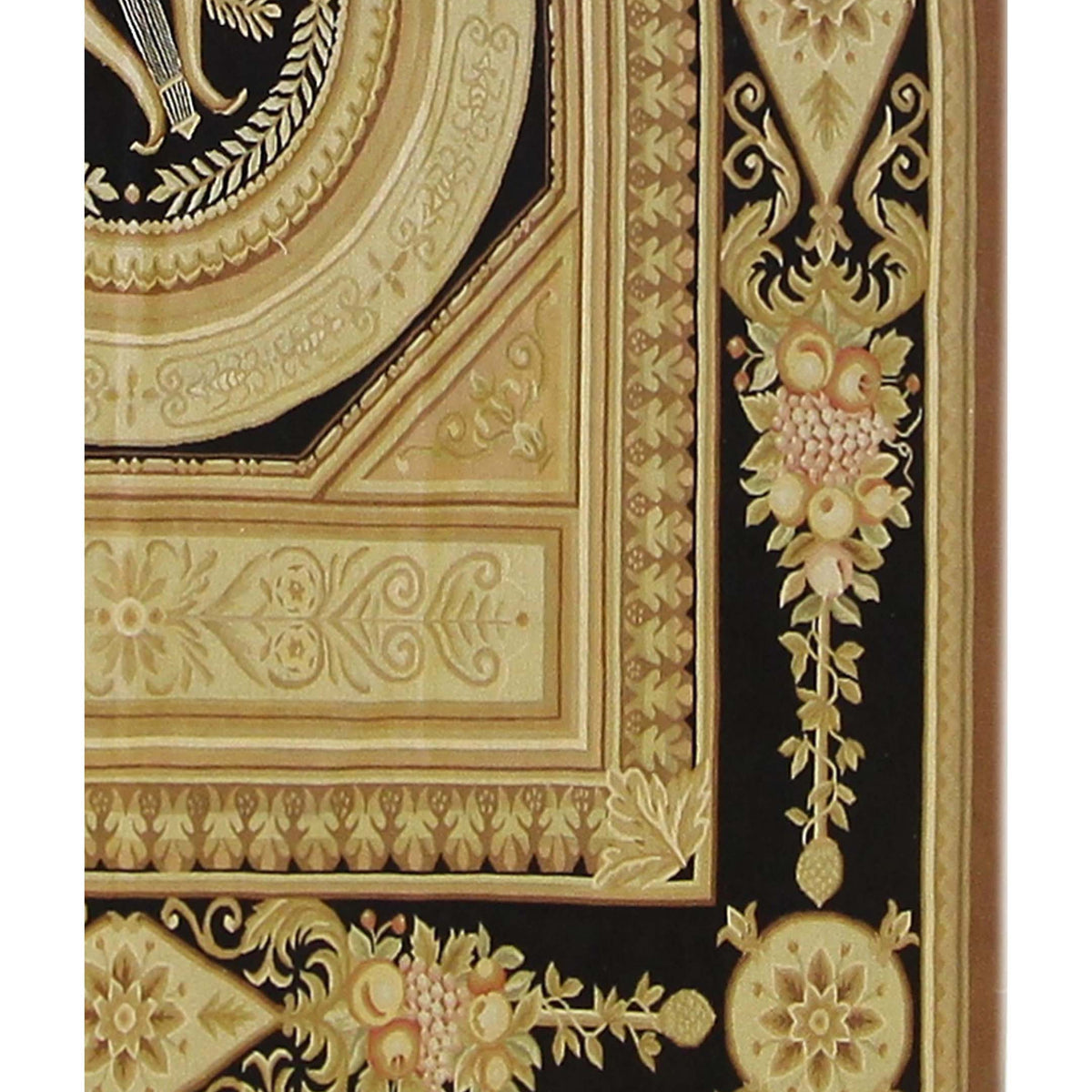 Pacific Aubusson 28980 Gold Black Traditional Hand Knotted Rug