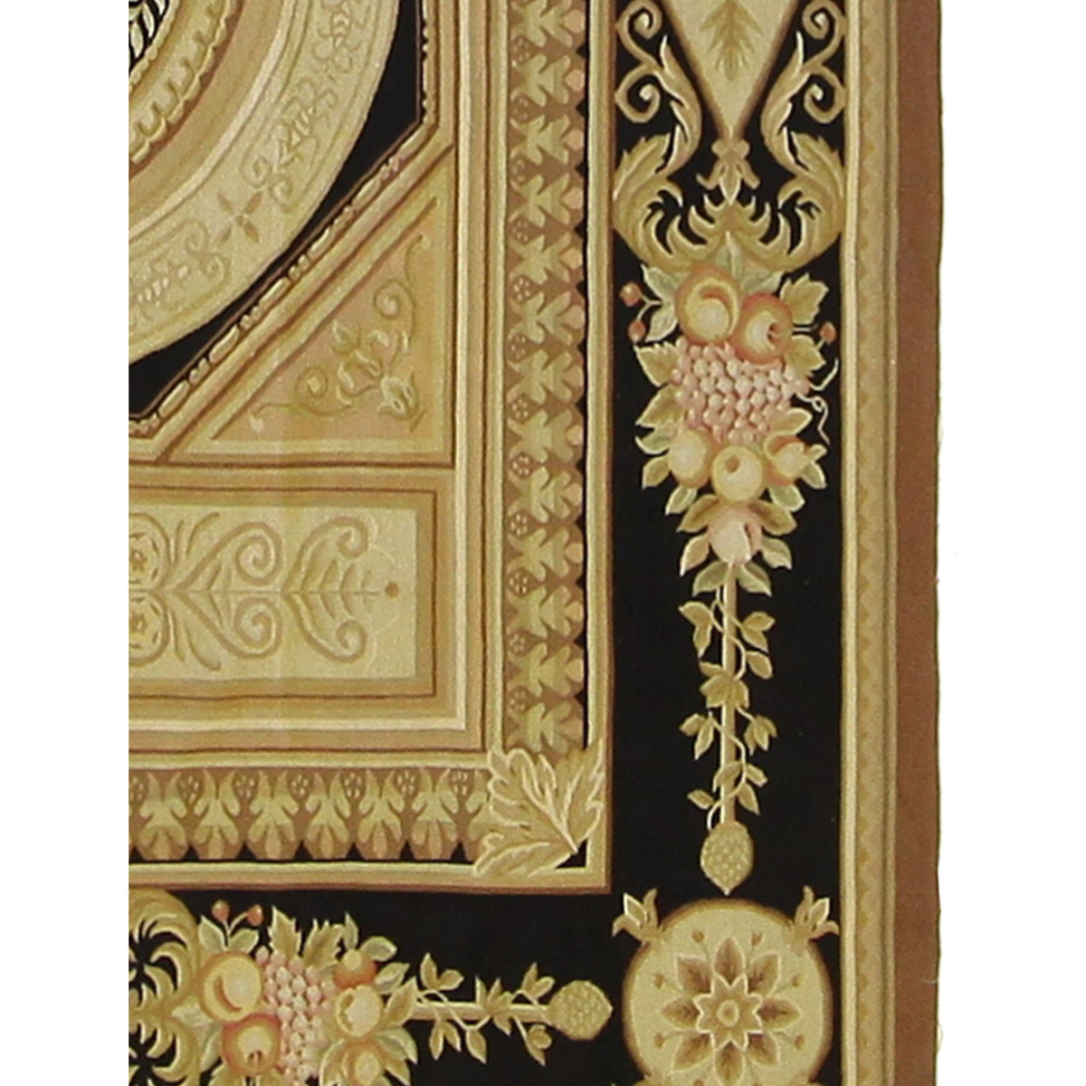 Pacific Aubusson 28980 Gold Black Traditional Hand Knotted Rug