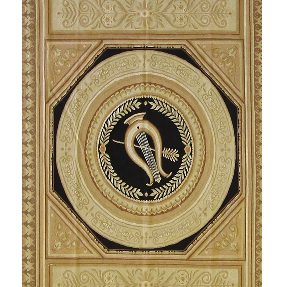 Pacific Aubusson 28980 Gold Black Traditional Hand Knotted Rug