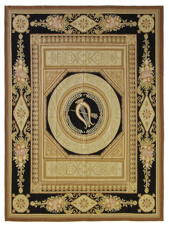Pacific Aubusson  Gold Black Traditional