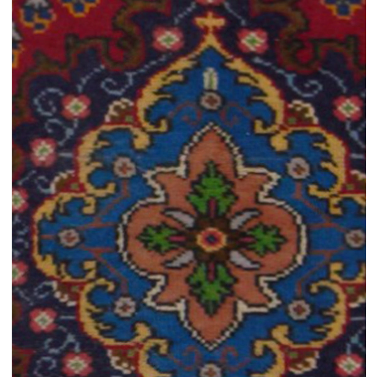 Pacific Hamadan 28985 Red Navy Traditional Hand Knotted Rug