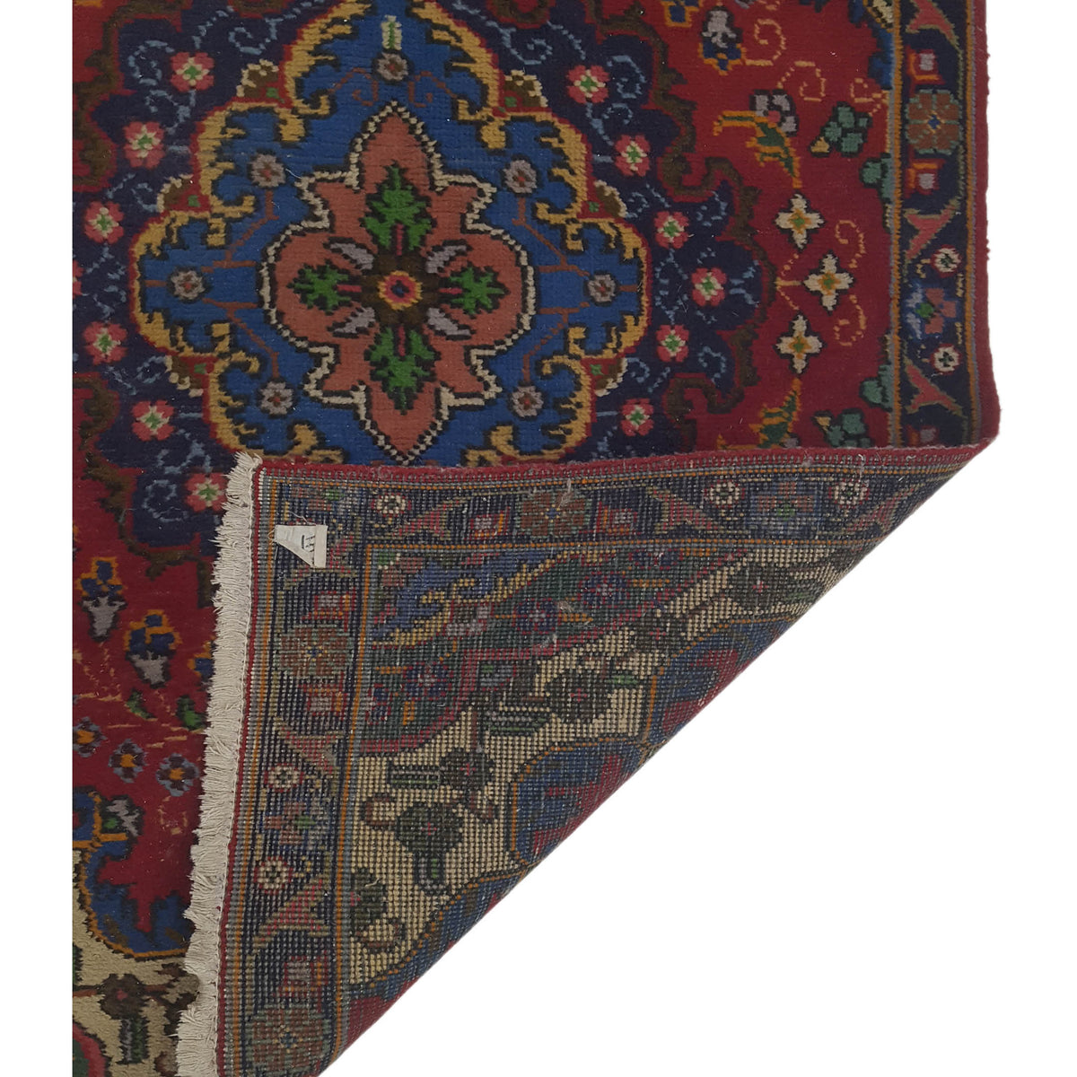 Pacific Hamadan 28985 Red Navy Traditional Hand Knotted Rug