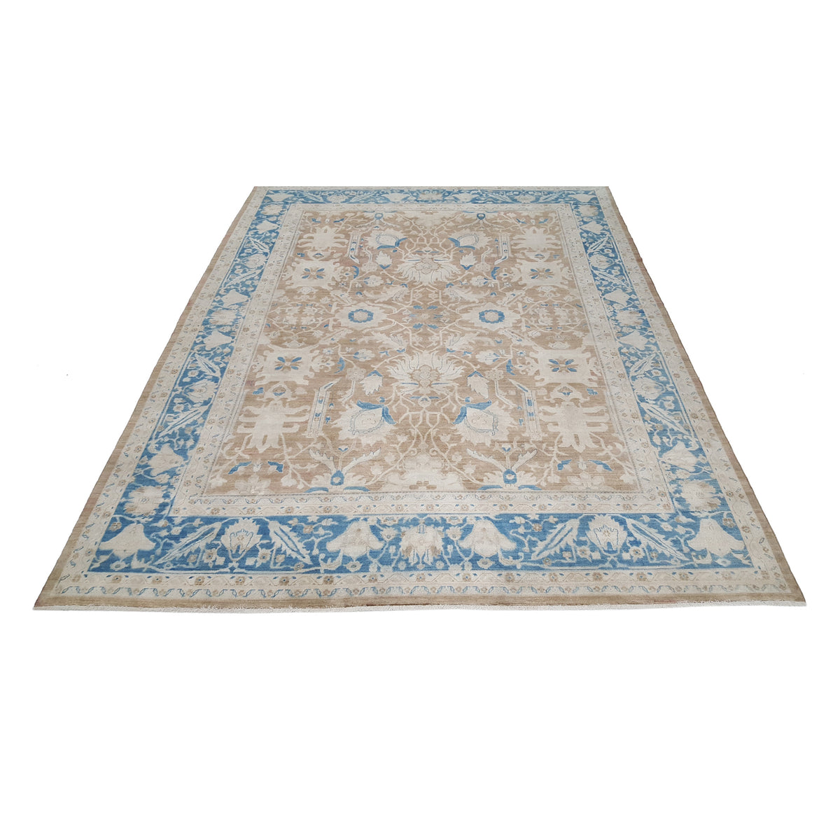 Pacific Ziegler 29026 Brown Blue Transitional Hand Knotted Rug