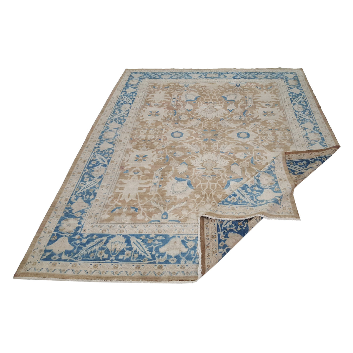 Pacific Ziegler 29026 Brown Blue Transitional Hand Knotted Rug