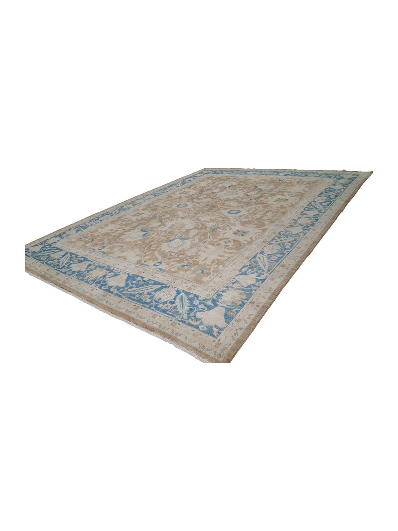 Pacific Ziegler 29026 Brown Blue Transitional Hand Knotted Rug