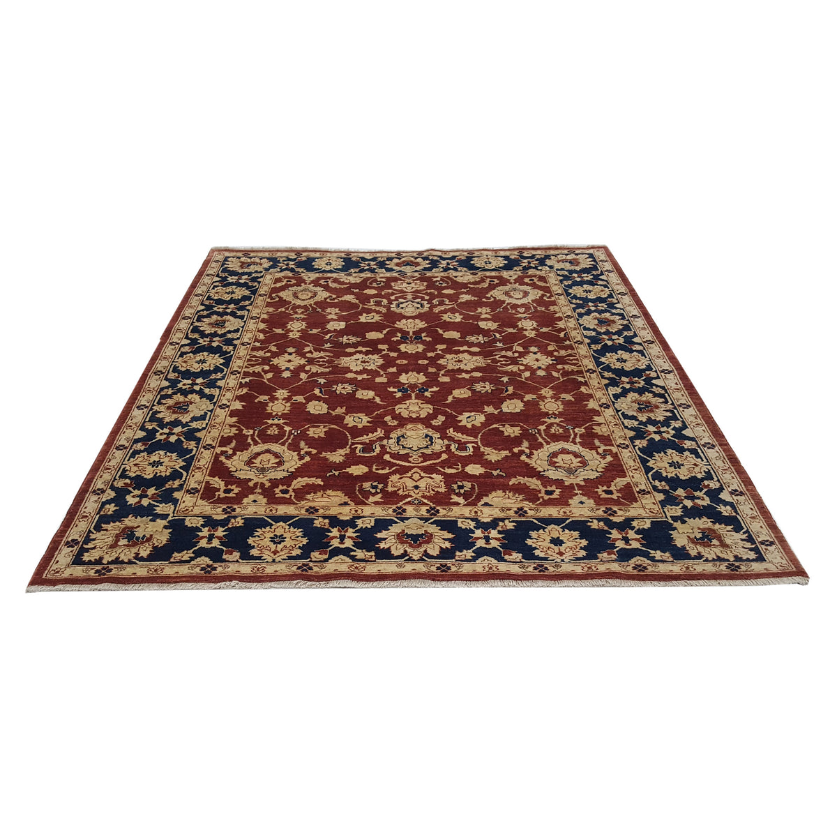 Pacific Ziegler 29043 Rust Blue Transitional Hand Knotted Rug
