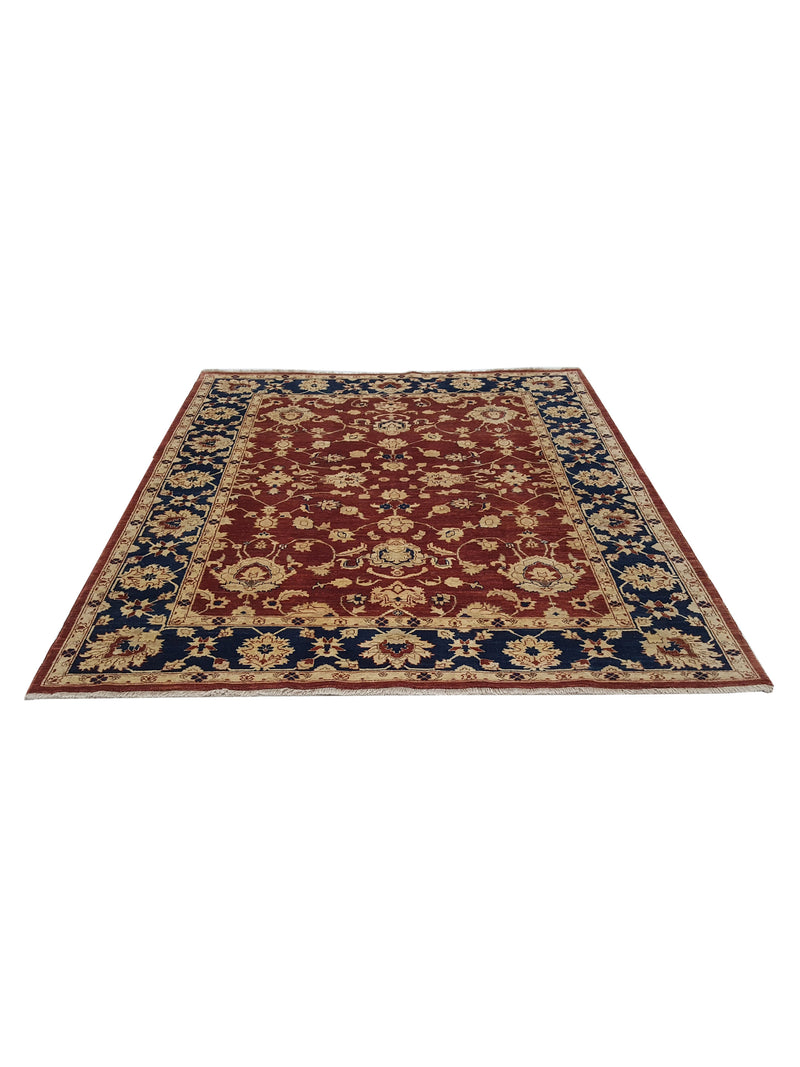 Pacific Ziegler 29043 Rust Blue Transitional Hand Knotted Rug