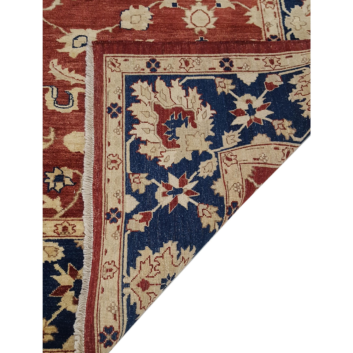 Pacific Ziegler 29043 Rust Blue Transitional Hand Knotted Rug