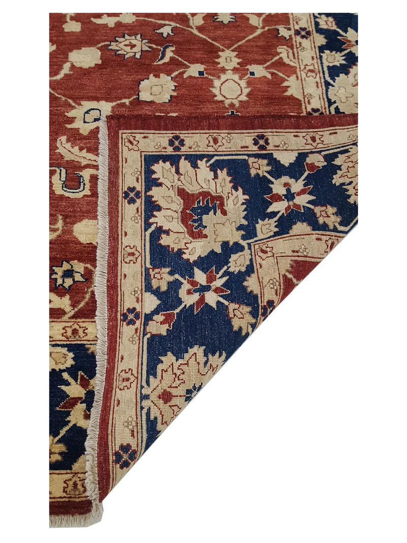Pacific Ziegler 29043 Rust Blue Transitional Hand Knotted Rug
