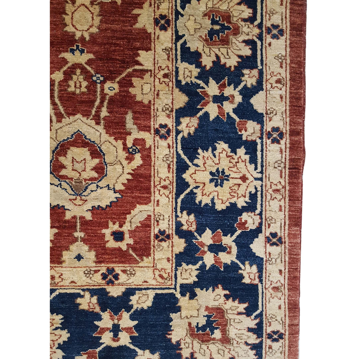 Pacific Ziegler 29043 Rust Blue Transitional Hand Knotted Rug