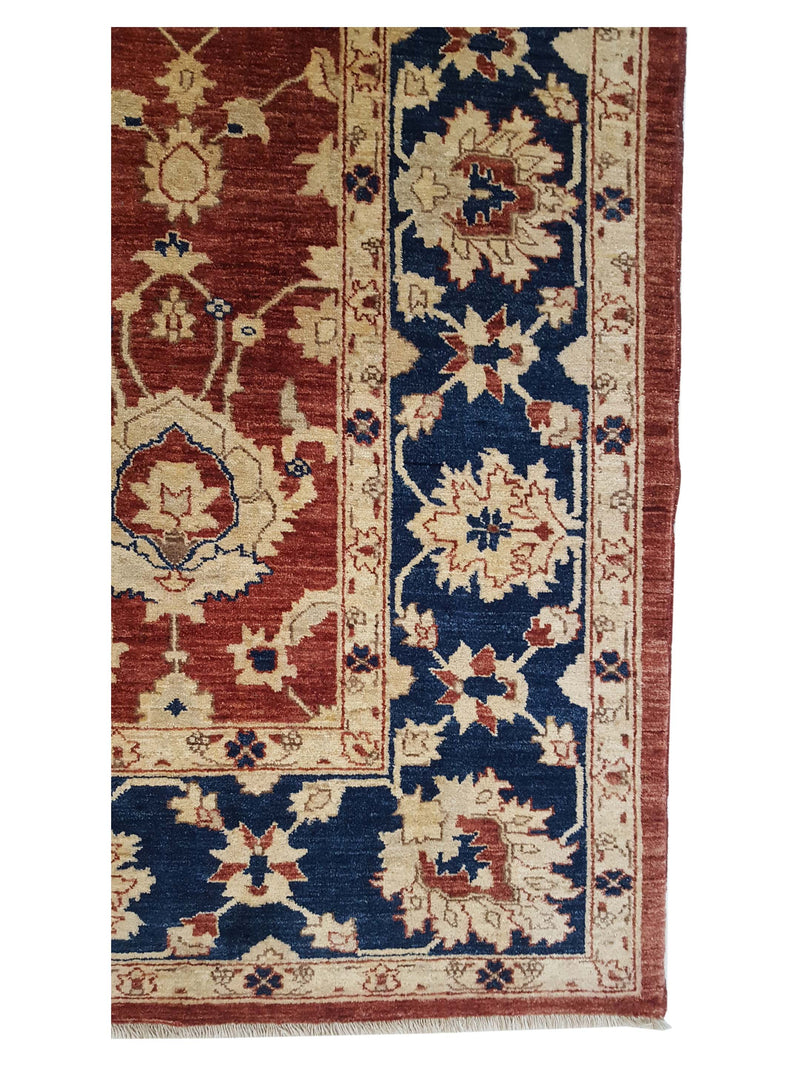 Pacific Ziegler 29043 Rust Blue Transitional Hand Knotted Rug
